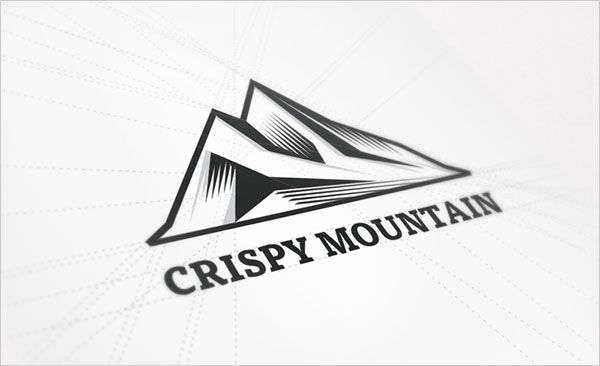 Crispy-Mountain-Linocut-Logo-Design